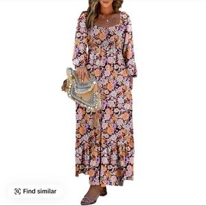 Elegant Floral Long Sleeve Dress